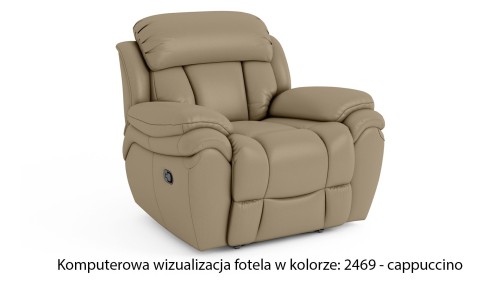 Fotel skórzany z funkcją relaks Boston, kolor burgund