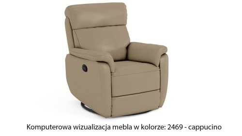 Fotel relax, bujany, obrotowy Georgia, kolor jasny beż 925