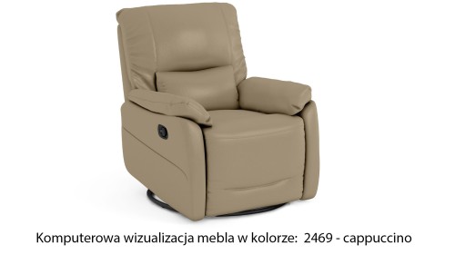 Fotel skórzany bujano obrotowy Florida z funkcją relaks