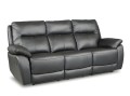 Elegancka sofa do salonu Atlanta w czarnej skórzanej tapicerce, 113