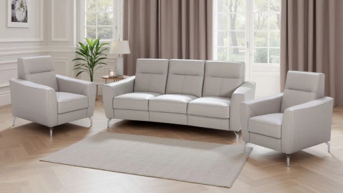 Nowoczesny komplet mebli skórzanych ze skóry. Zestaw wypoczynkowy sofa i fotela, model Madryt.