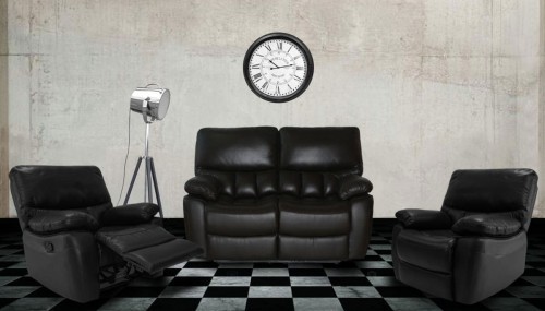 Komplet wypoczynkowy Seattle 2+1+1 relax w ciemnobrązowym kolorze