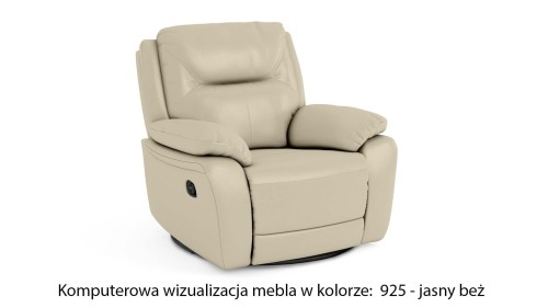 Fotel skórzany Atlanta z funkcją relaks w kolorze cappuccino