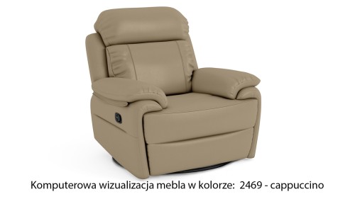 Fotel relax bujany i obrotowy Orlando w kolorze szarym
